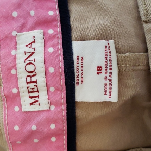 Merona Khaki Tan 100% Cotton Shorts Size 18 - Picture 6 of 6